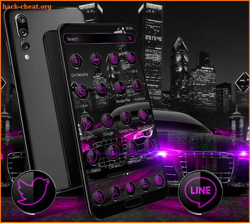 Dark Purple Black Car Launcher Theme 🚕 screenshot
