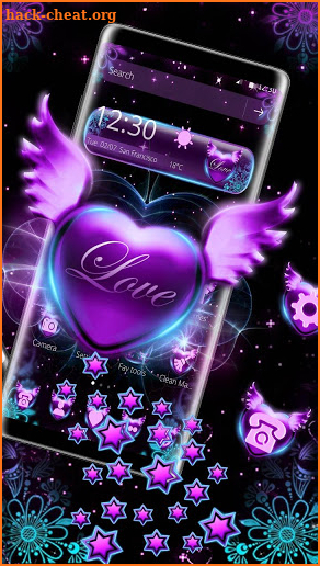 Dark Purple Heart Love Gravity Theme screenshot