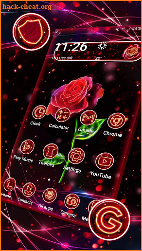 Dark Sparkle Red Rose Theme screenshot