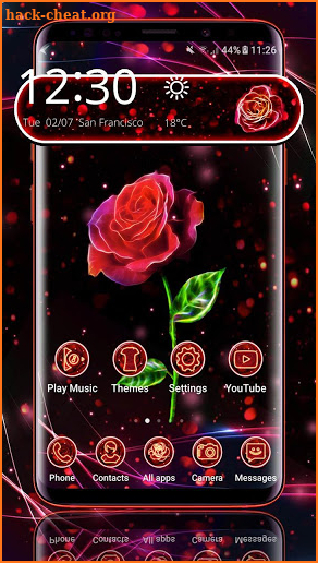 Dark Sparkle Red Rose Theme screenshot