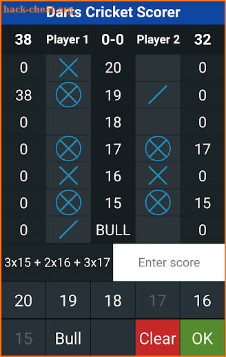 Darts Cricket Scorer screenshot