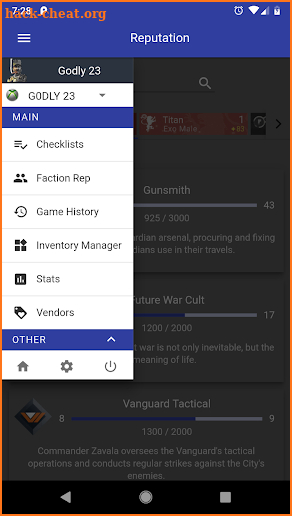 Dashboard for Destiny 2 screenshot