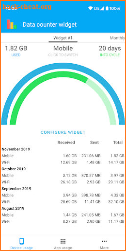Data counter widget   -  data usage | data manager screenshot
