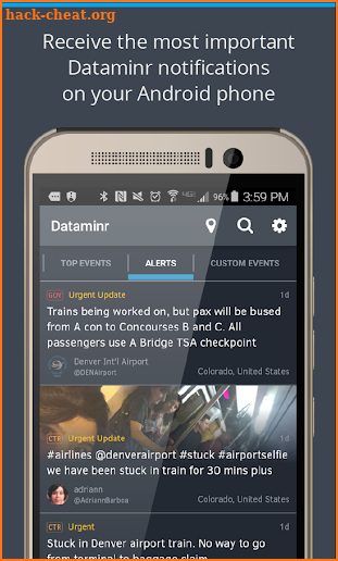 Dataminr screenshot