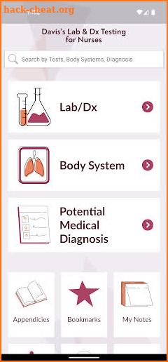 Davis Lab and Diagnostic Tests screenshot