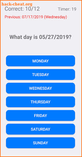 Day of Week Trainer screenshot