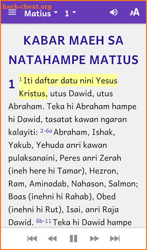 Dayak Ma'anyan Bible screenshot