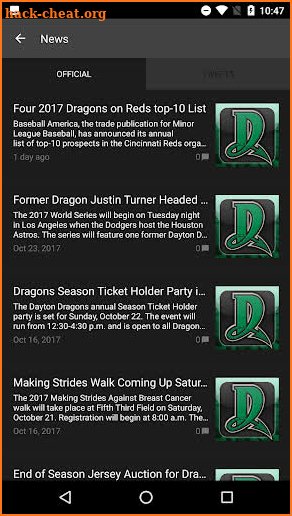 Dayton Dragons Baseball Team screenshot