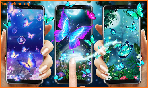 Dazzle Neon Butterfly Theme screenshot
