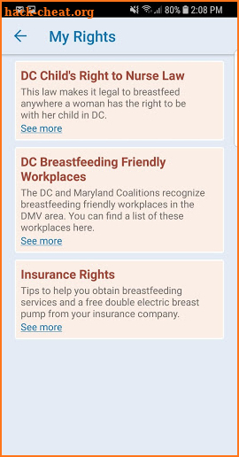 DC Breastfeeding Resource Guide screenshot