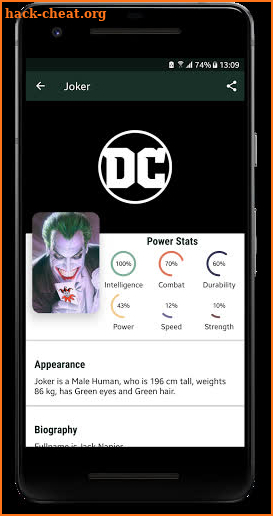 DC Characters screenshot