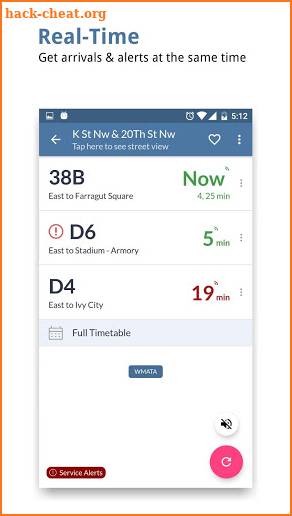 DC Transit : WMATA Metro & Bus Tracker App screenshot