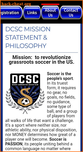 DCSC Soccer App screenshot