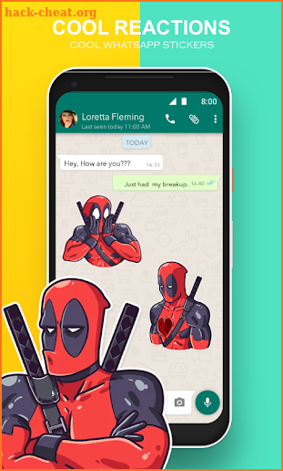 Deadpool WAstickerapps - chat stickers screenshot