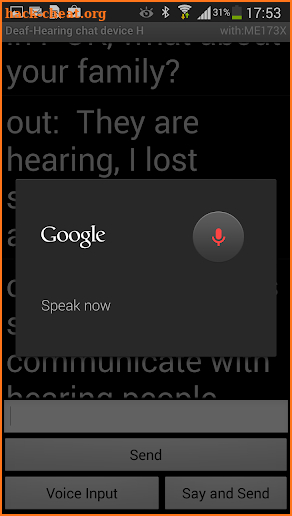 Deaf - Hearing chat device H screenshot