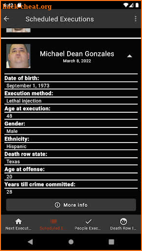 Death Row Calendar USA screenshot