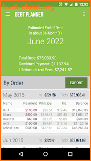 Debt Planner & Calculator with Banking Ledger screenshot