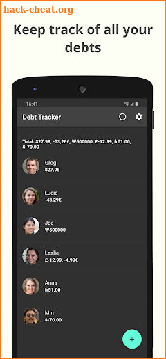 Debt Tracker / Payment Tracker screenshot