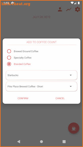 DeCaf - Daily Caffeine Intake Tracker screenshot