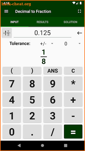 Decimal to Fraction Converter Calculator - Ad Free screenshot