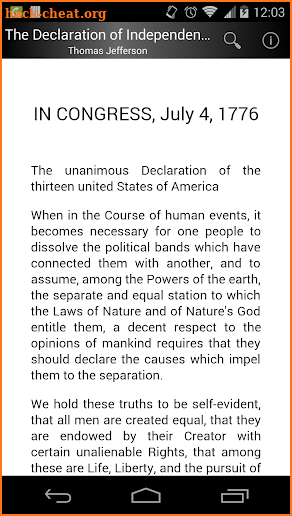 Declaration of Independence screenshot