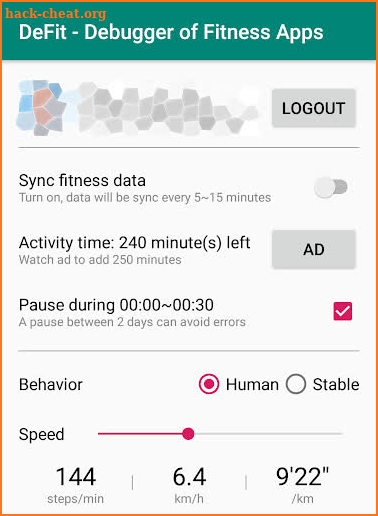 DeFit - Debugger of Fitness Apps screenshot