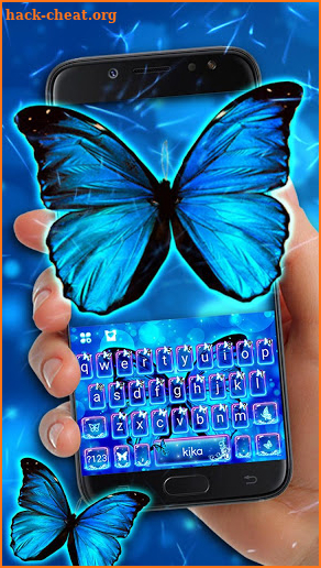 Delicate Neon Butterfly Keyboard Theme screenshot