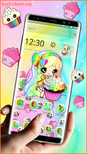 Delightful Sweet Cupcake Girl Gravity Theme screenshot