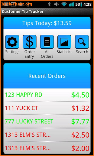 Delivery Customer Tip Tracker screenshot