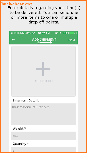 Delivery Plus Client App screenshot