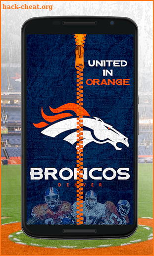 Denver Broncos Zipper Lock Screen screenshot