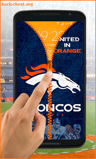 Denver Broncos Zipper Lock Screen screenshot