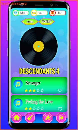 Descendants piano game tiles screenshot