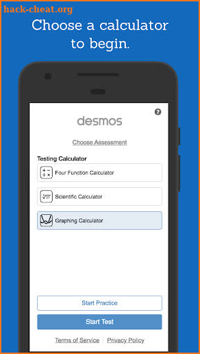 Desmos Test Mode screenshot