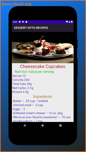 Dessert keto recipes screenshot