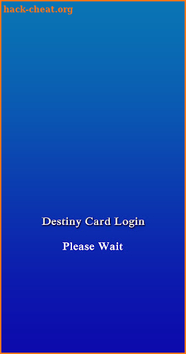 Destiny Card Login Details screenshot