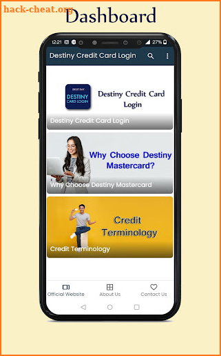 Destiny Credit Card Login screenshot