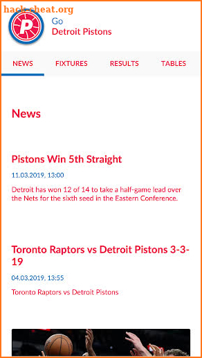 Detroit Pistons app screenshot