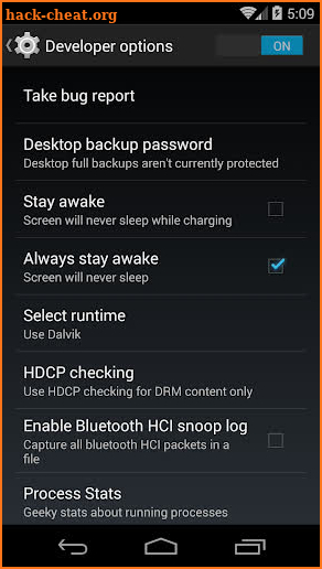 Developer Options shortcut & Device Info screenshot