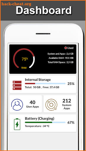 Device Info with Widgets (Cpu, Ram, Rom, Battery) screenshot