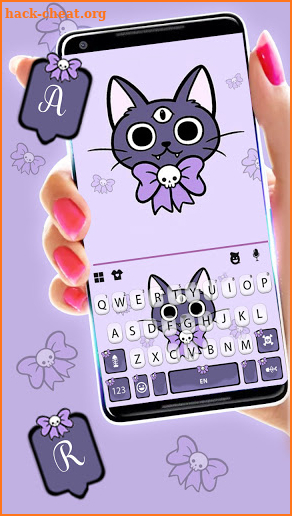Devil Kitty Keyboard Background screenshot