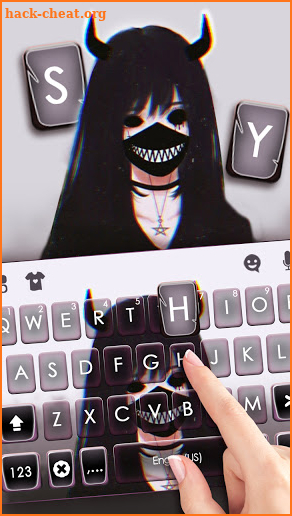 Devil Mask Girl Keyboard Theme screenshot