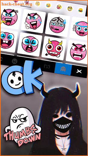 Devil Mask Girl Keyboard Theme screenshot
