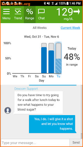 Dexcom Glucose Program App screenshot