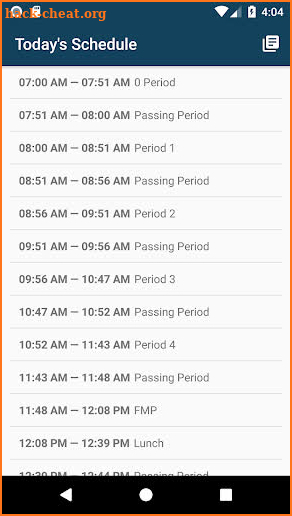 DHS Bell Schedule screenshot
