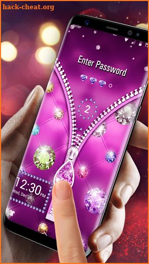 Diamond & Zipper Lock Screen screenshot