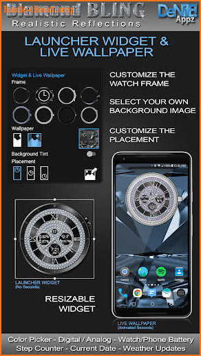 Diamond Bling HD WatchFace Widget & Live Wallpaper screenshot