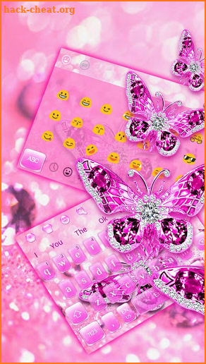 Diamond Butterfly Flower Keyboard screenshot