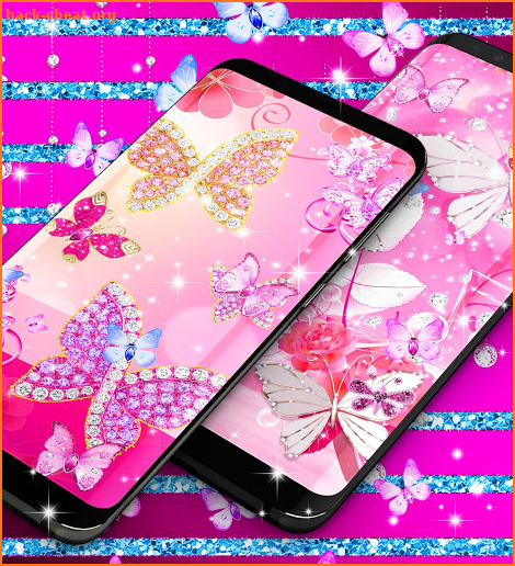Diamond butterfly pink live wallpaper screenshot