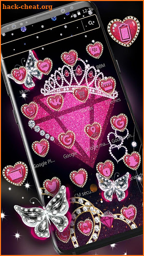 Diamond Heart Love Theme screenshot